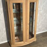 Louis-Philippe display case in stripped solid wood