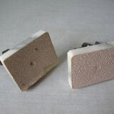 Old pair of bookends paperweight couple of birds marble spelter retro office decor