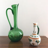 Green glass pitcher