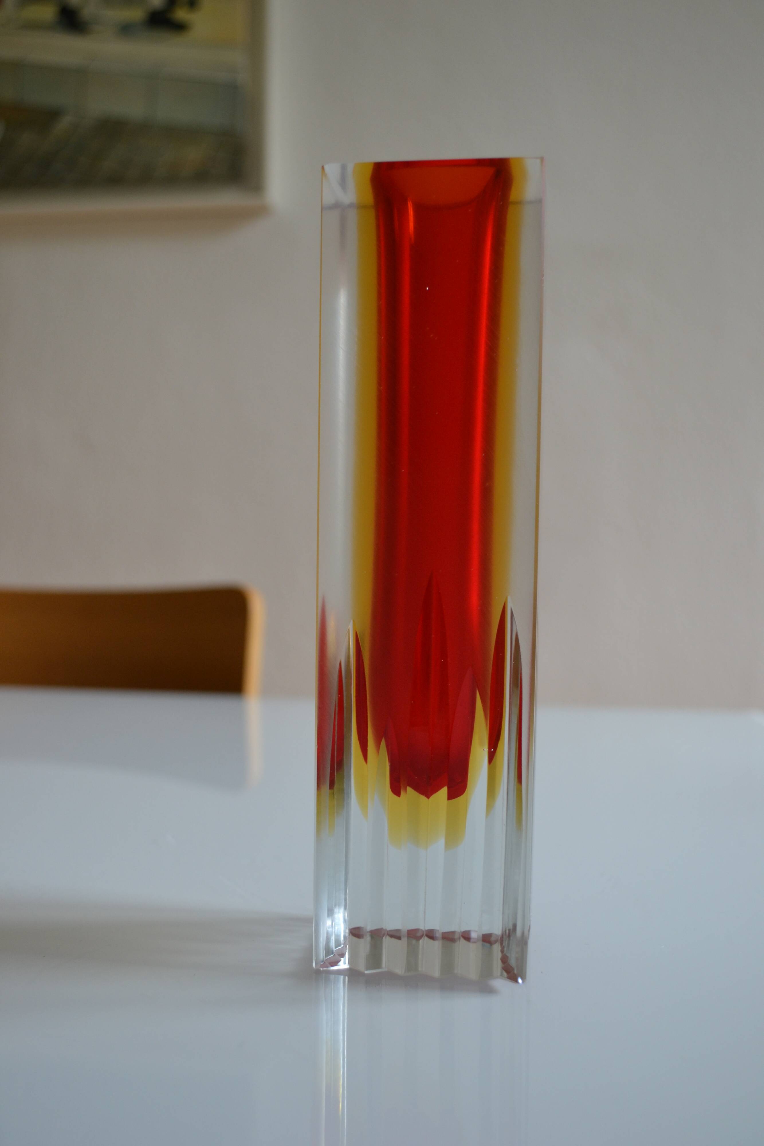 MURANO SOMMERSO VINTAGE MODERNIST VASE ERA FLAVIO POLISHED