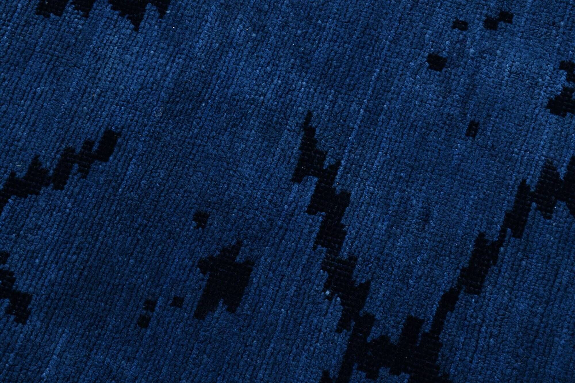 7x10 Midnight Blue Anatolian Wool Vintage Carpet, 204x296 Cm
