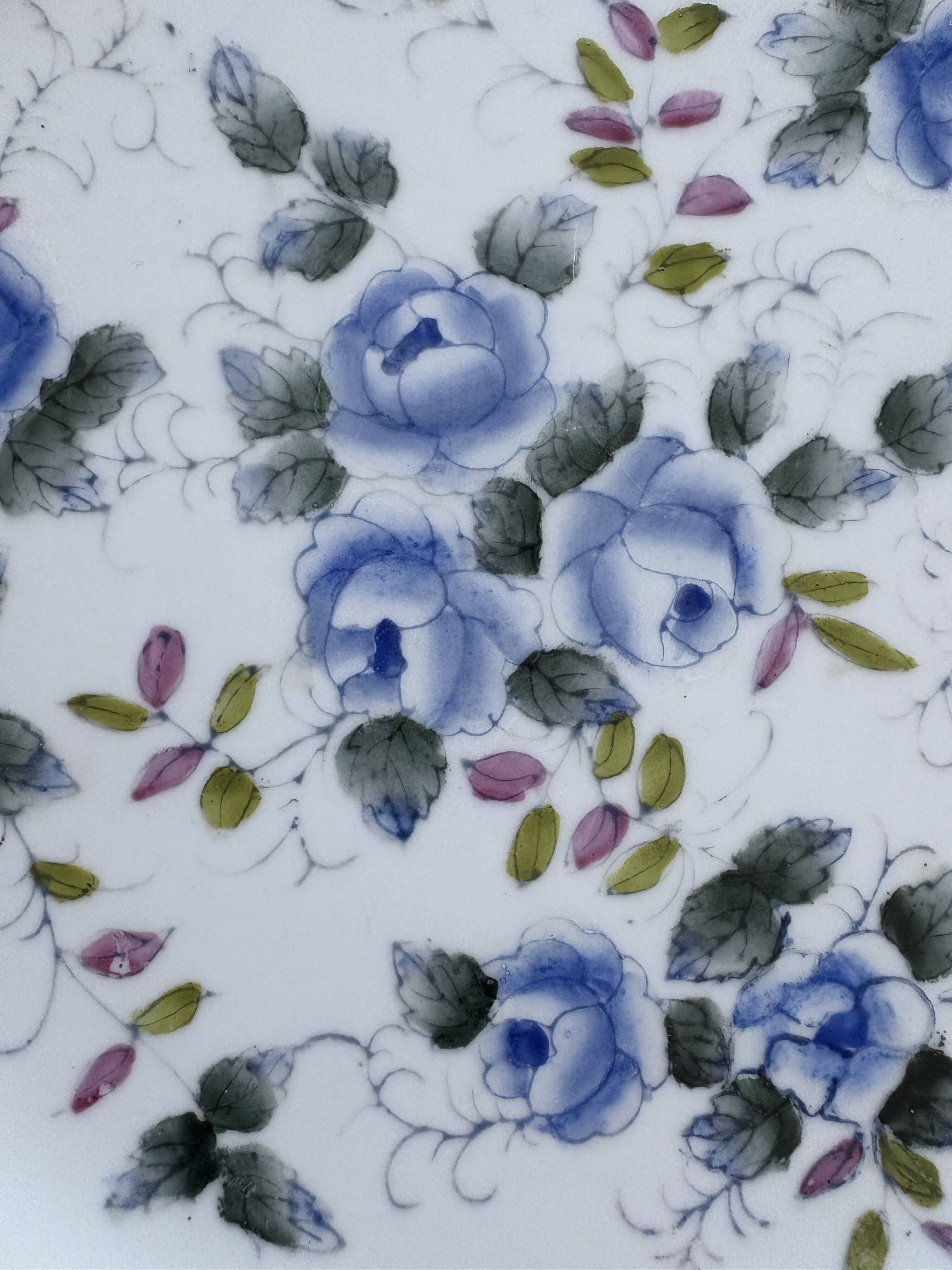 Lot de 6 assiettes plates florales vintage