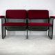 Black honeycomb steel sofa, burgundy fabrics, Italy, circa 1970