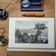 Imprimée en 1894, le lac de Kandy, Sri-Lanka.