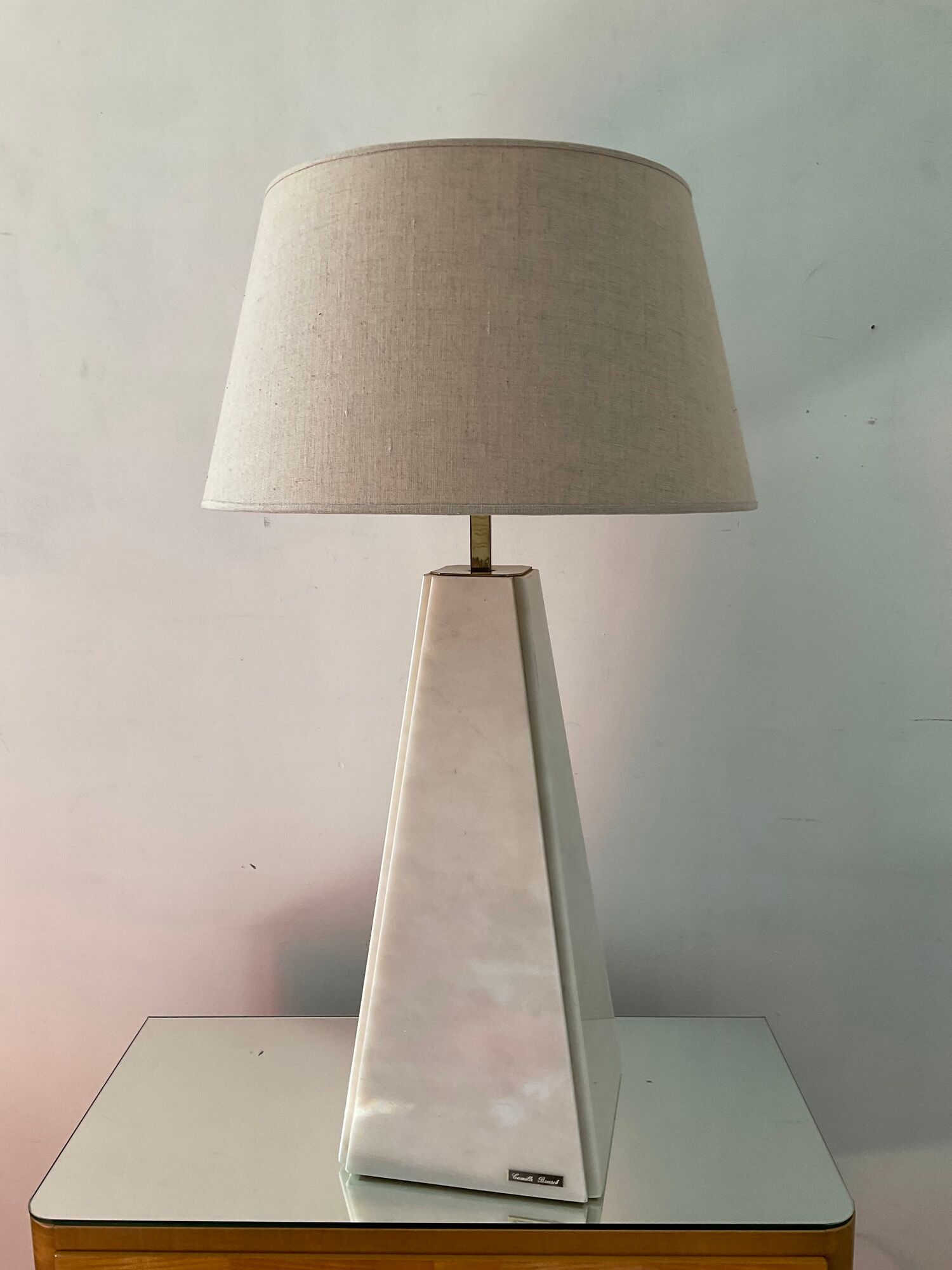 Lamp by Camille Breesch in marble 70s