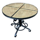 Table d'appoint table pied central guéridon Art Nouveau bois courbé 1980s