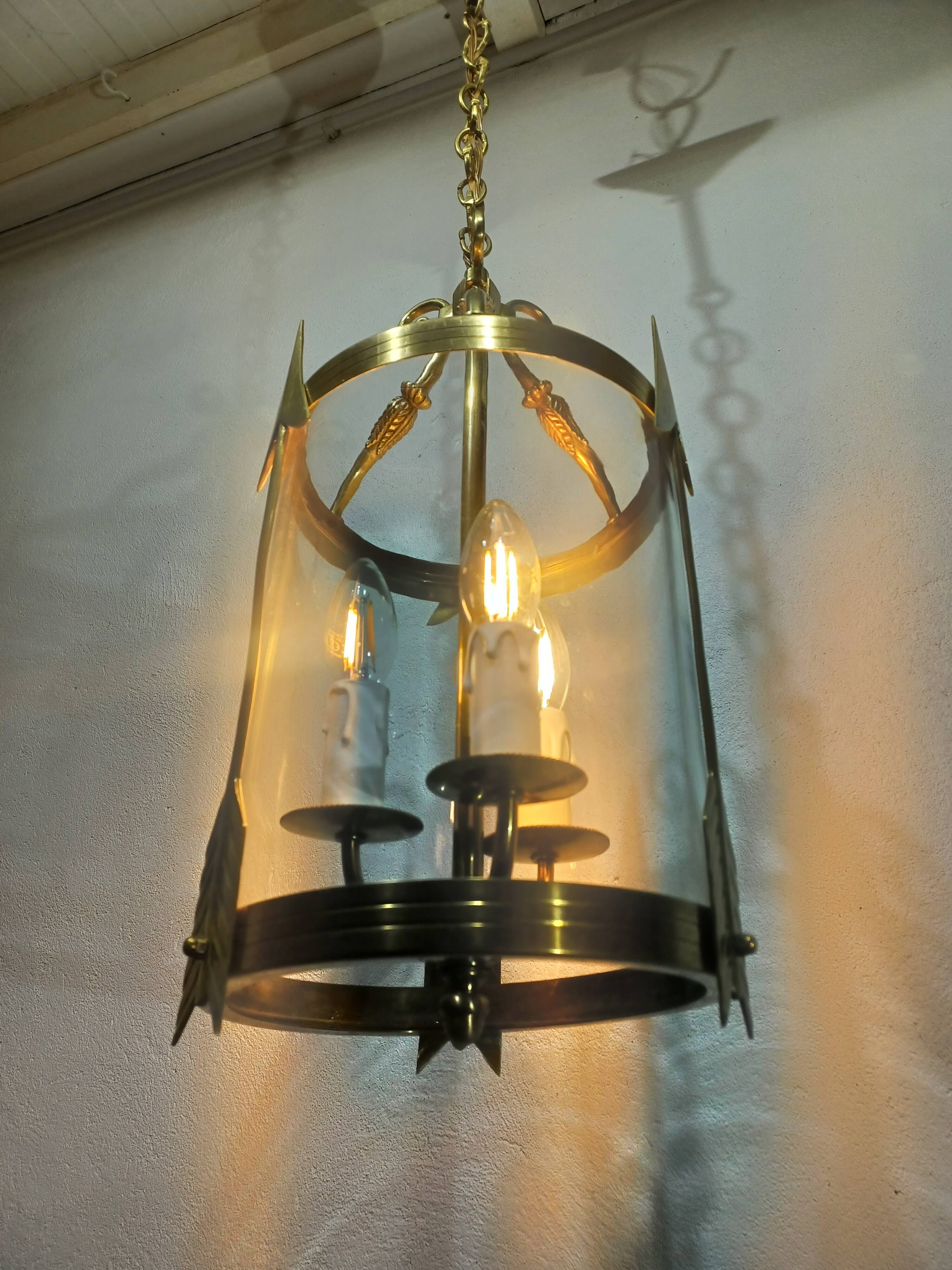Empire Style 3-Light Bronze Lantern