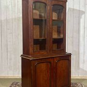 19th century English mahogany two-part bookcase