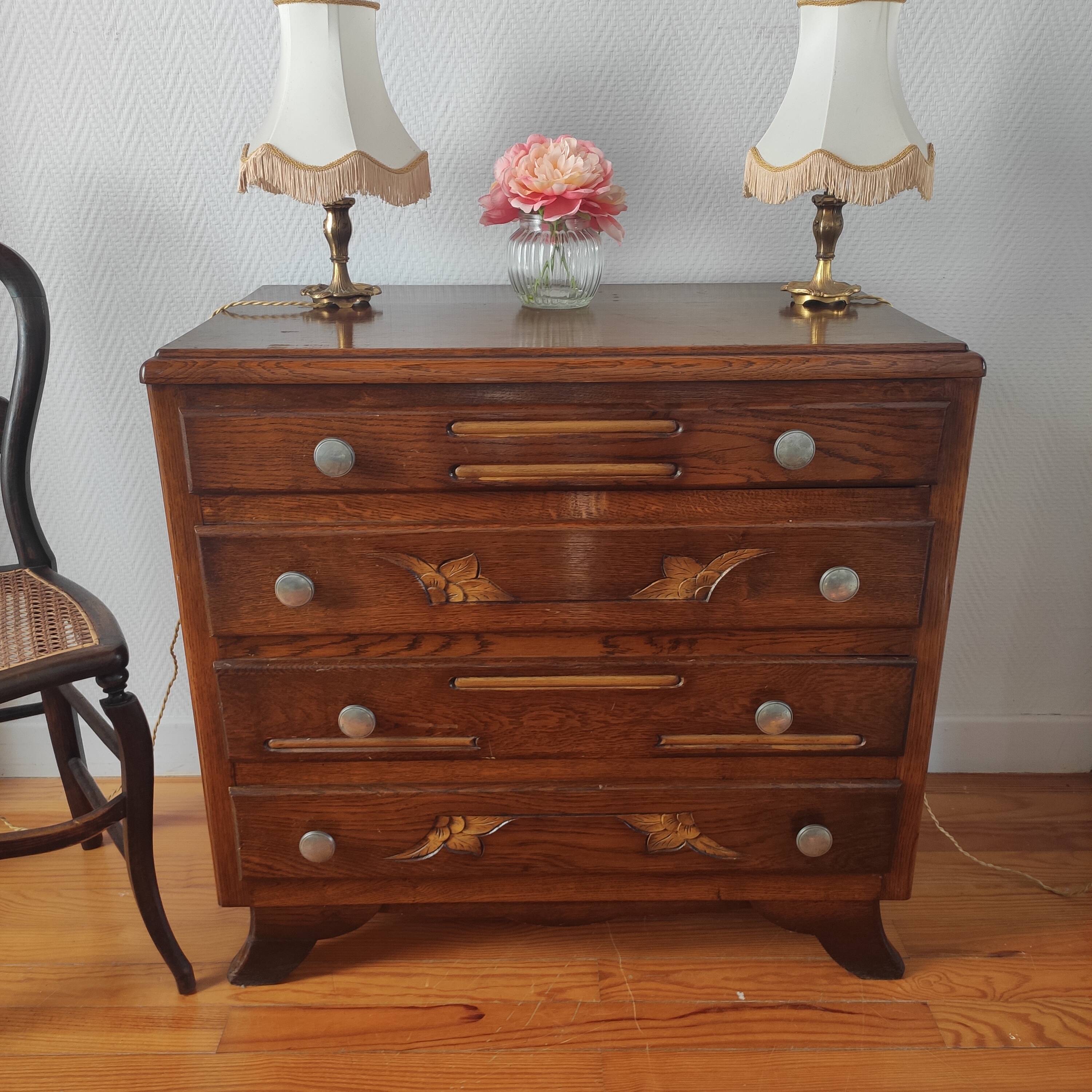 Commode Art déco 1940 en chêne