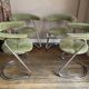 Ensemble de 4 chaises vintage - velours vert - attribuées à Gastone Ronaldi