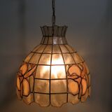 Large vintage capiz pendant light
