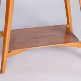 Restored Midcentury Beech Oak Folding Table, Revived Polish, Czechia, 1950s