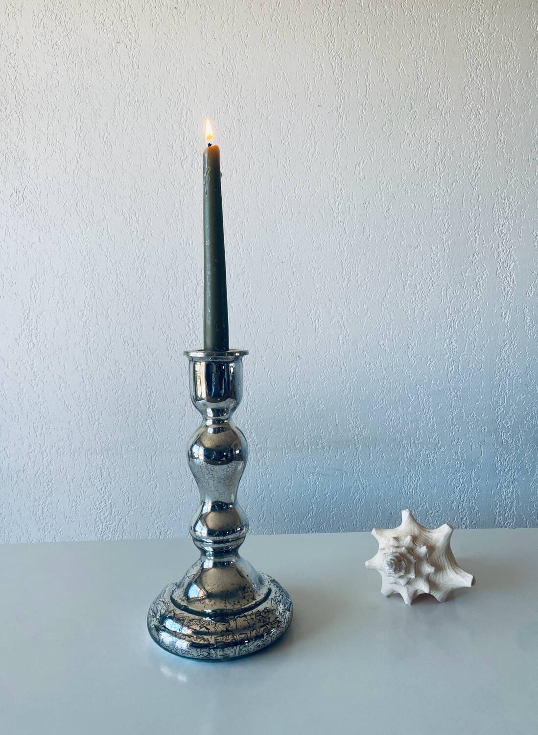Eglomise glass candle holder