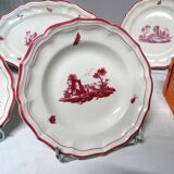 GIEN factory. Earthenware service called "landscapes". 29 pieces.