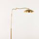 Italian swing arm brass floor lamp with marble base, 1970s
