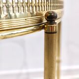 Golden metal dessert with glass tops