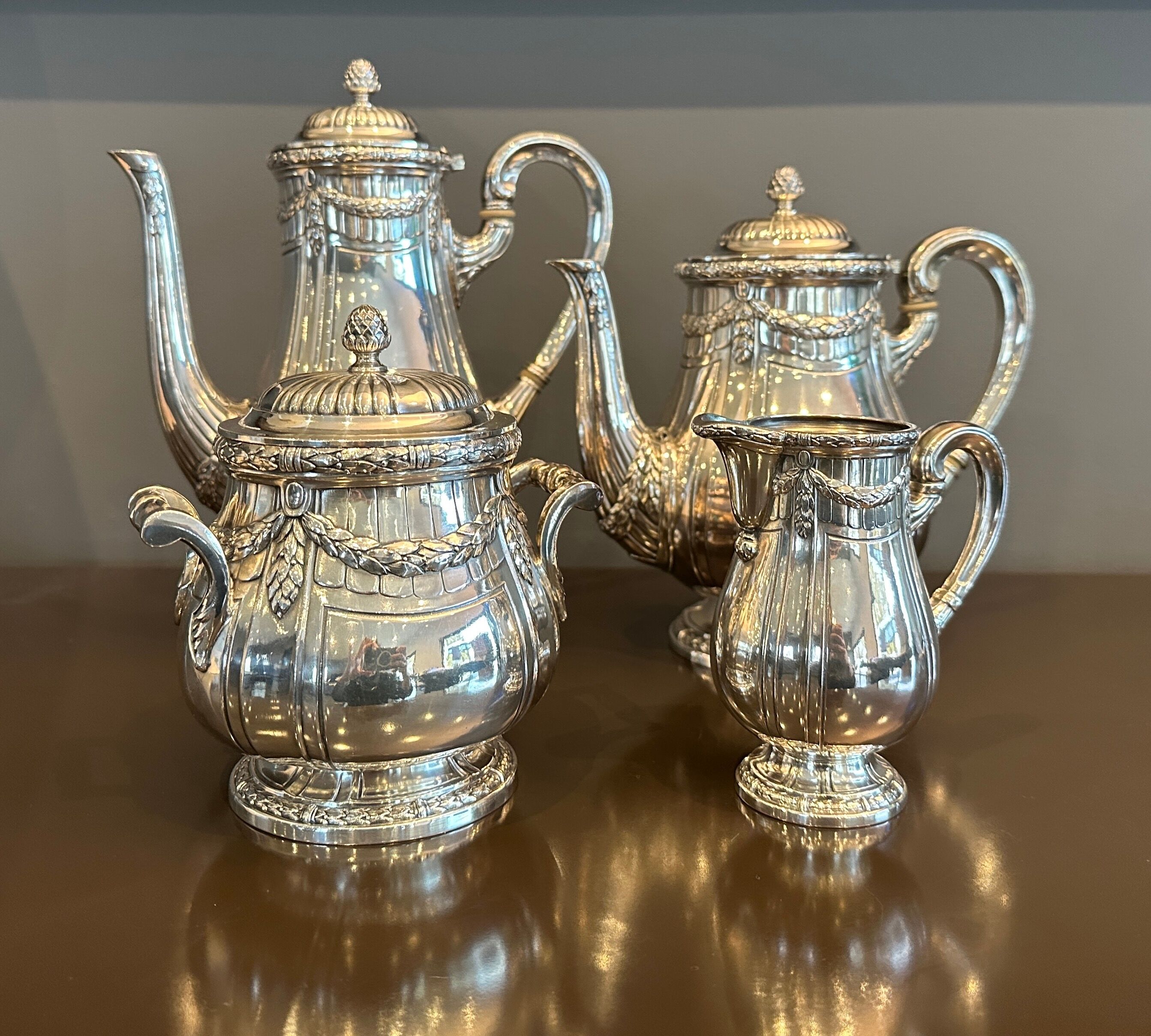Tea service coffee goldsmith Gallia for Christofle Late nineteenth century