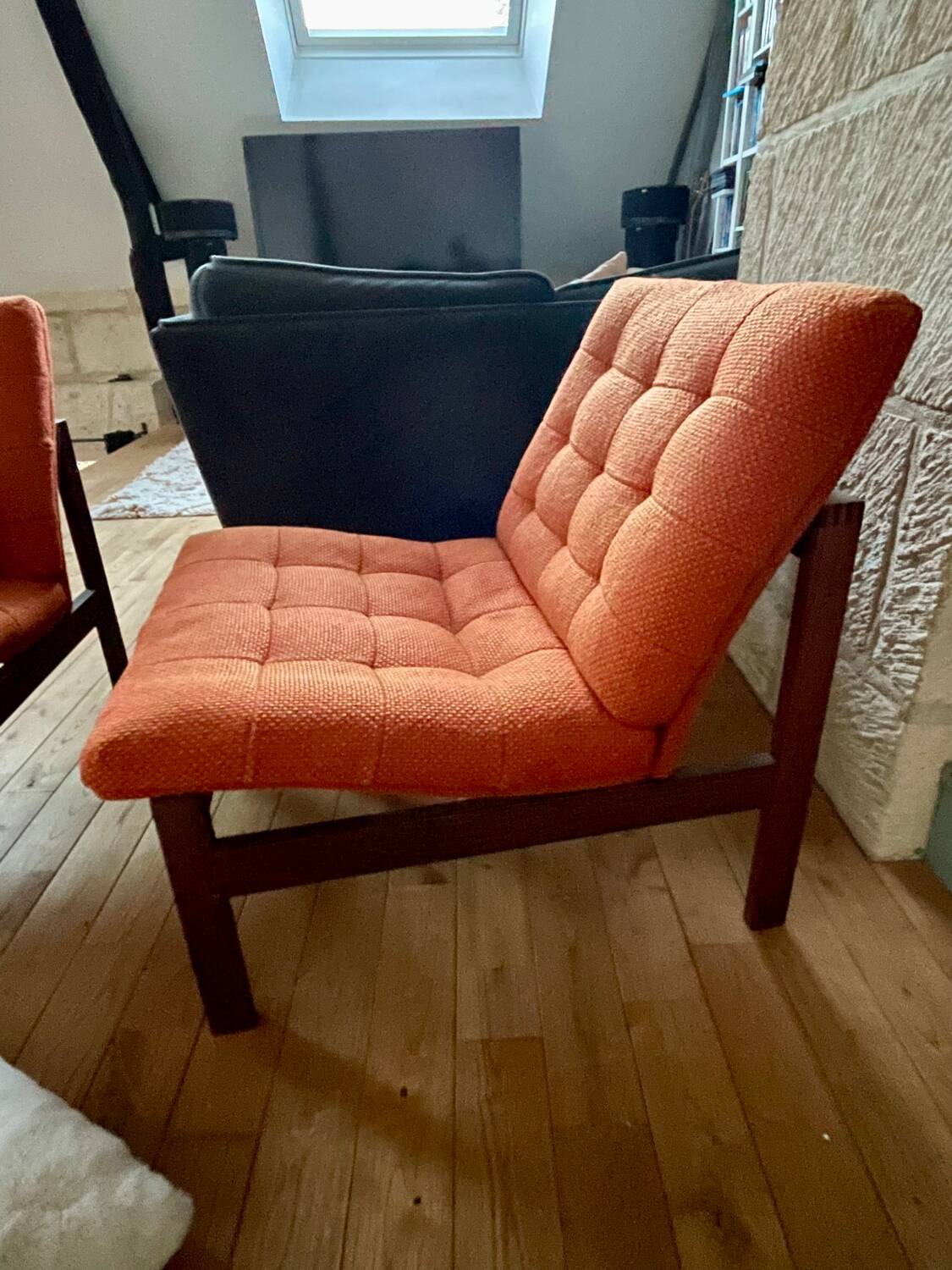Paire chauffeuses scandinaves vintage