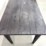 Large 1950s Farm Table in Burnt Wood (Shou Sugi Ban) – L245 cm
