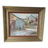 Henri Dufour - Oil on canvas, signed - Peasant couple
