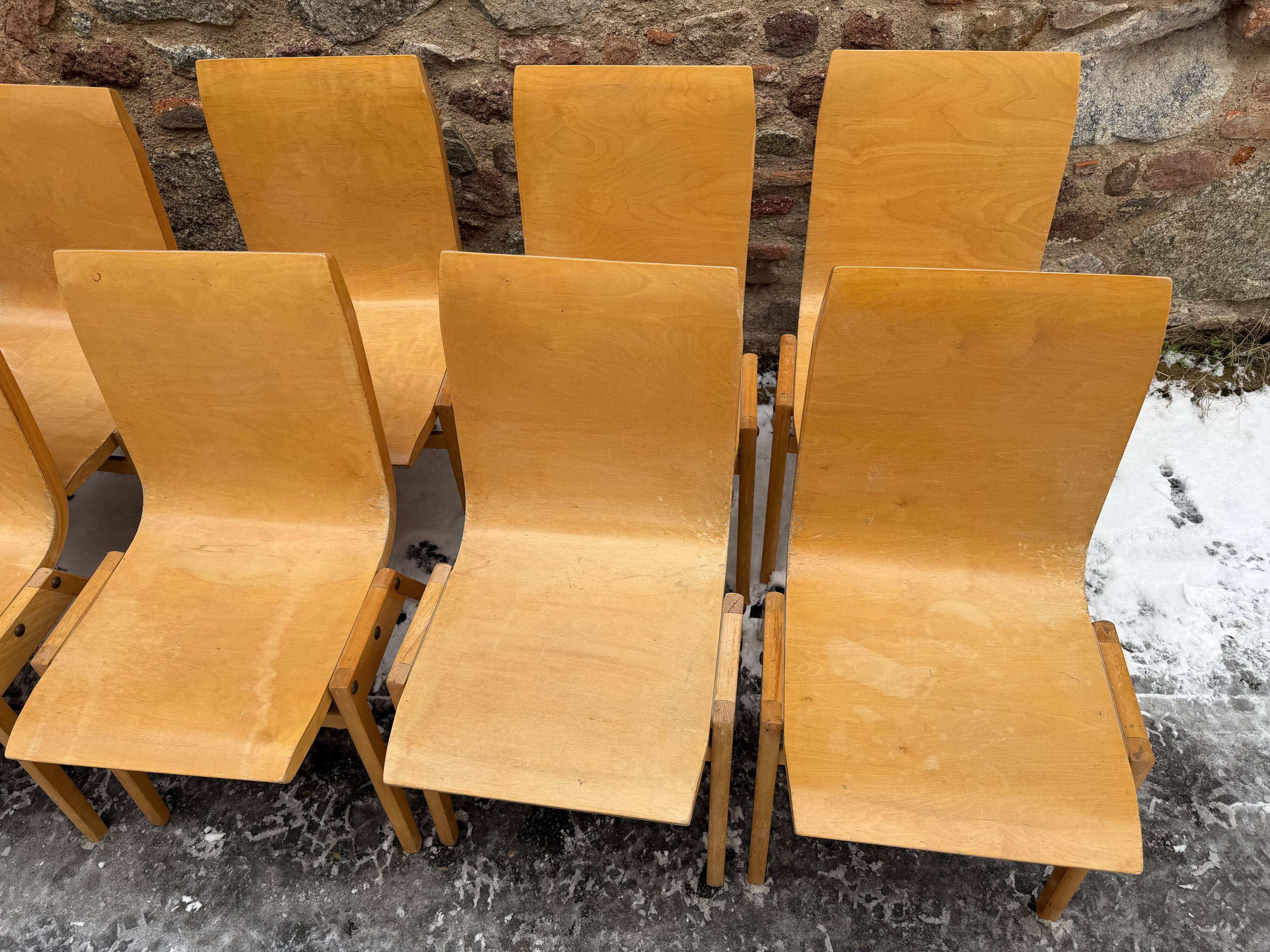 Set of 16 stackable designer chairs – Roland Rainer