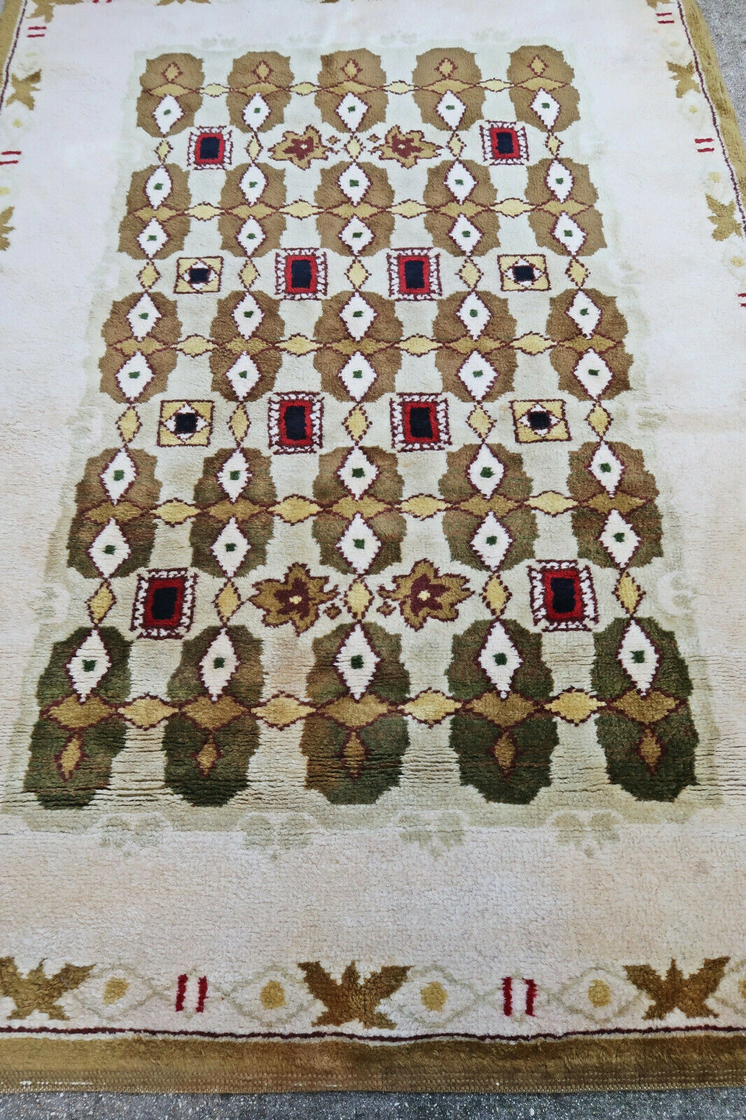 French rug Leleu 1950 224 X 157 cm