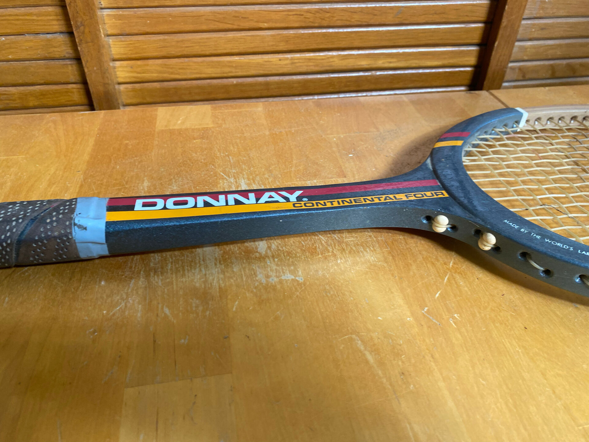 Vintage donnay continental four wooden tennis racket #e