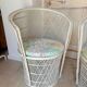 Set of 2 Vintage White Rattan Armchairs – 1970s