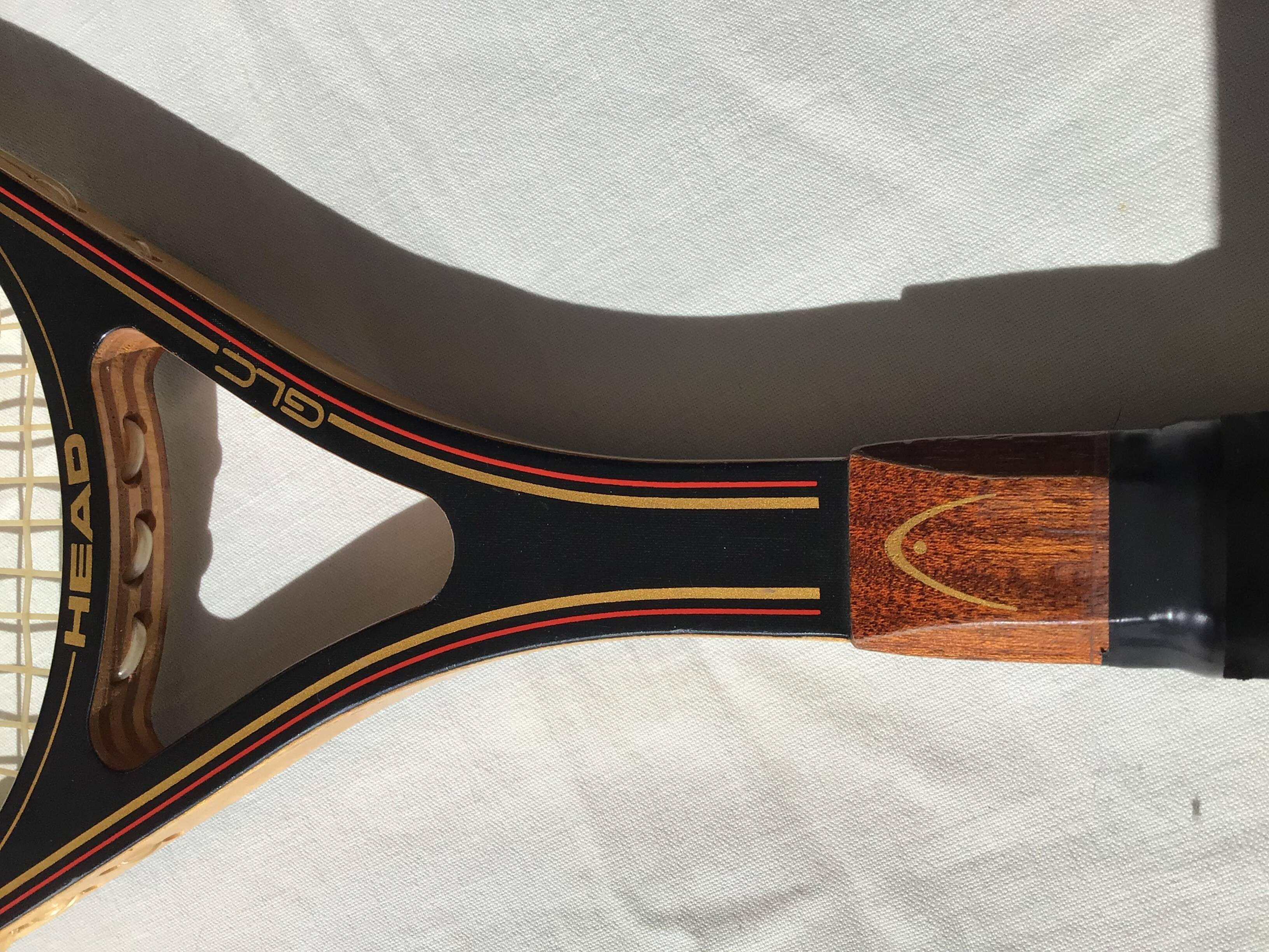 Head graphite vintage wooden racket