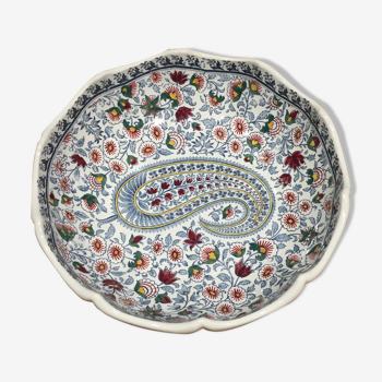Earthenware dish by Gien cashmere motifs
