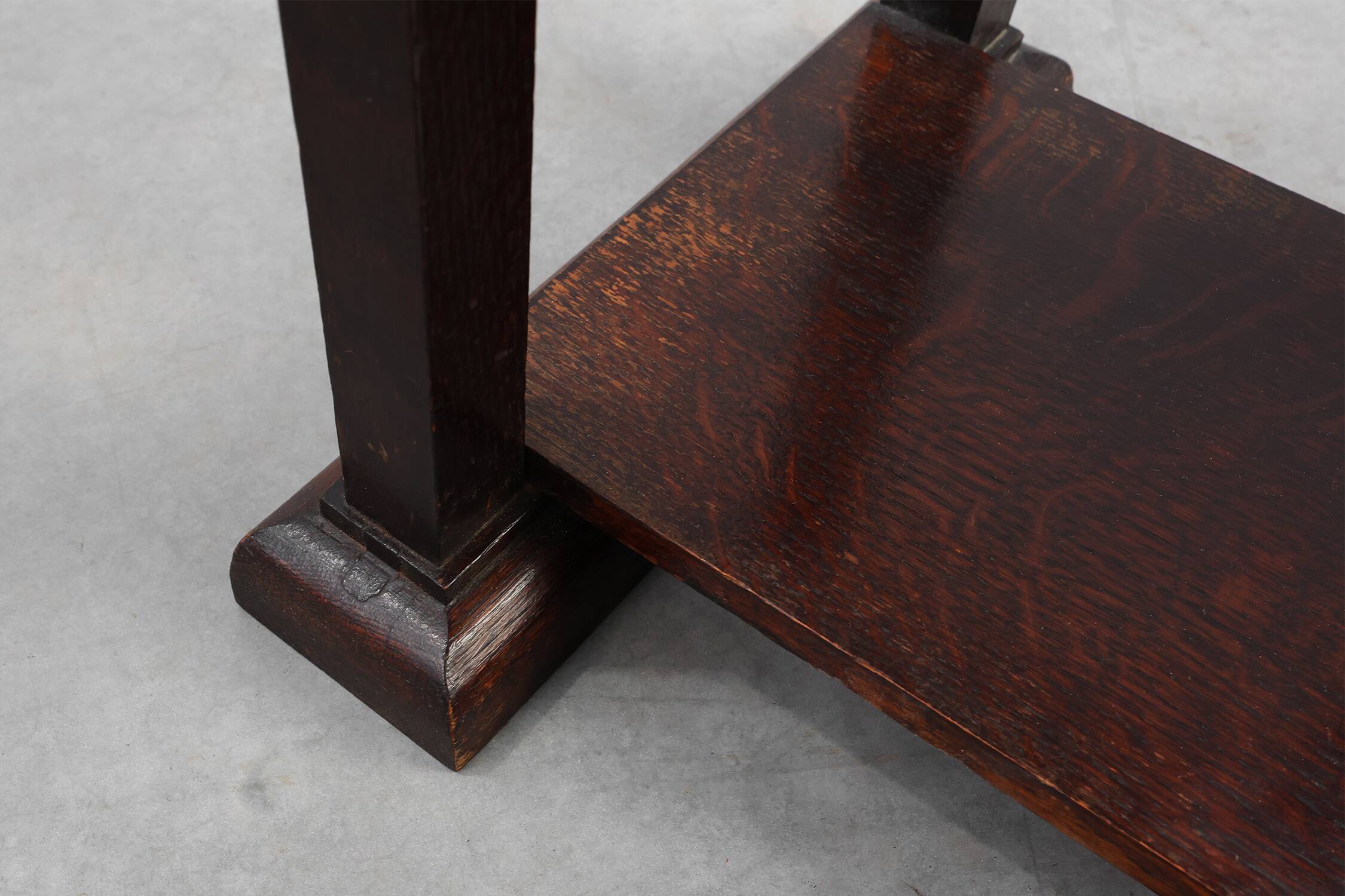 Art Deco dark oak pedestal, Belgium 1920s