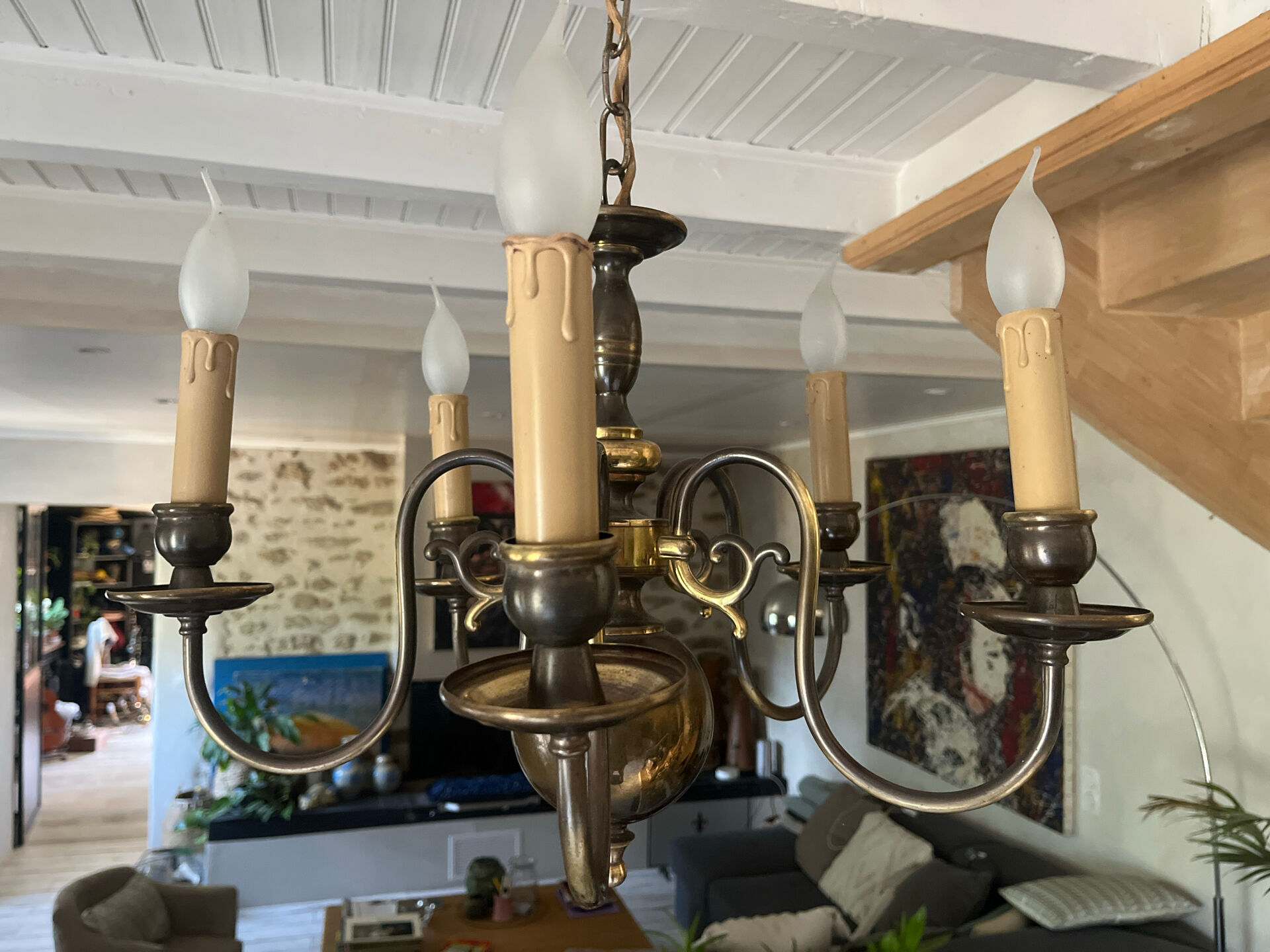 Dutch chandelier with 5 branches