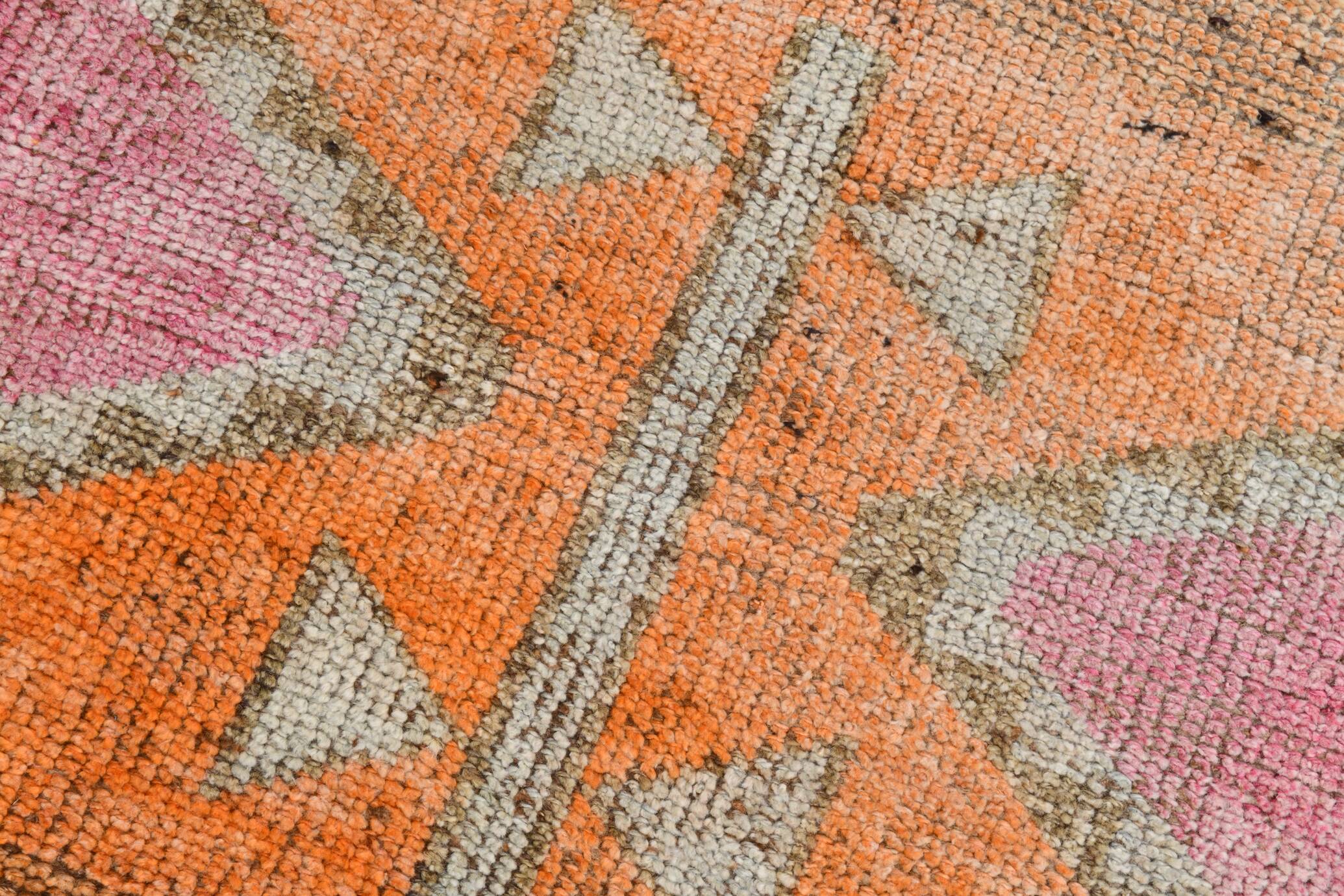 3x11 Shades Of Pink Antique Runner Rug, Handmade Runner Rug, 96x329Cm