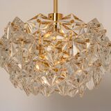 Chandelier, Brass and Crystal Glass by Kinkeldey, Germany, 1970s