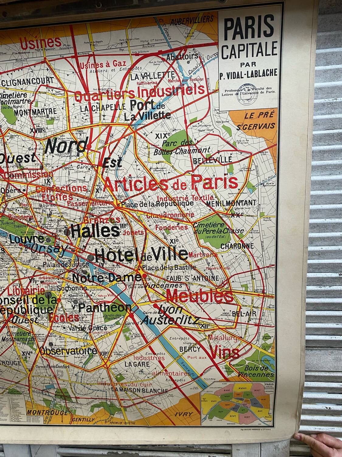 Old School Map School PARIS & Surrounding Areas Numbers 24 & 24bis Vintage