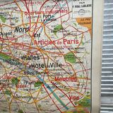 Old School Map School PARIS & Surrounding Areas Numbers 24 & 24bis Vintage