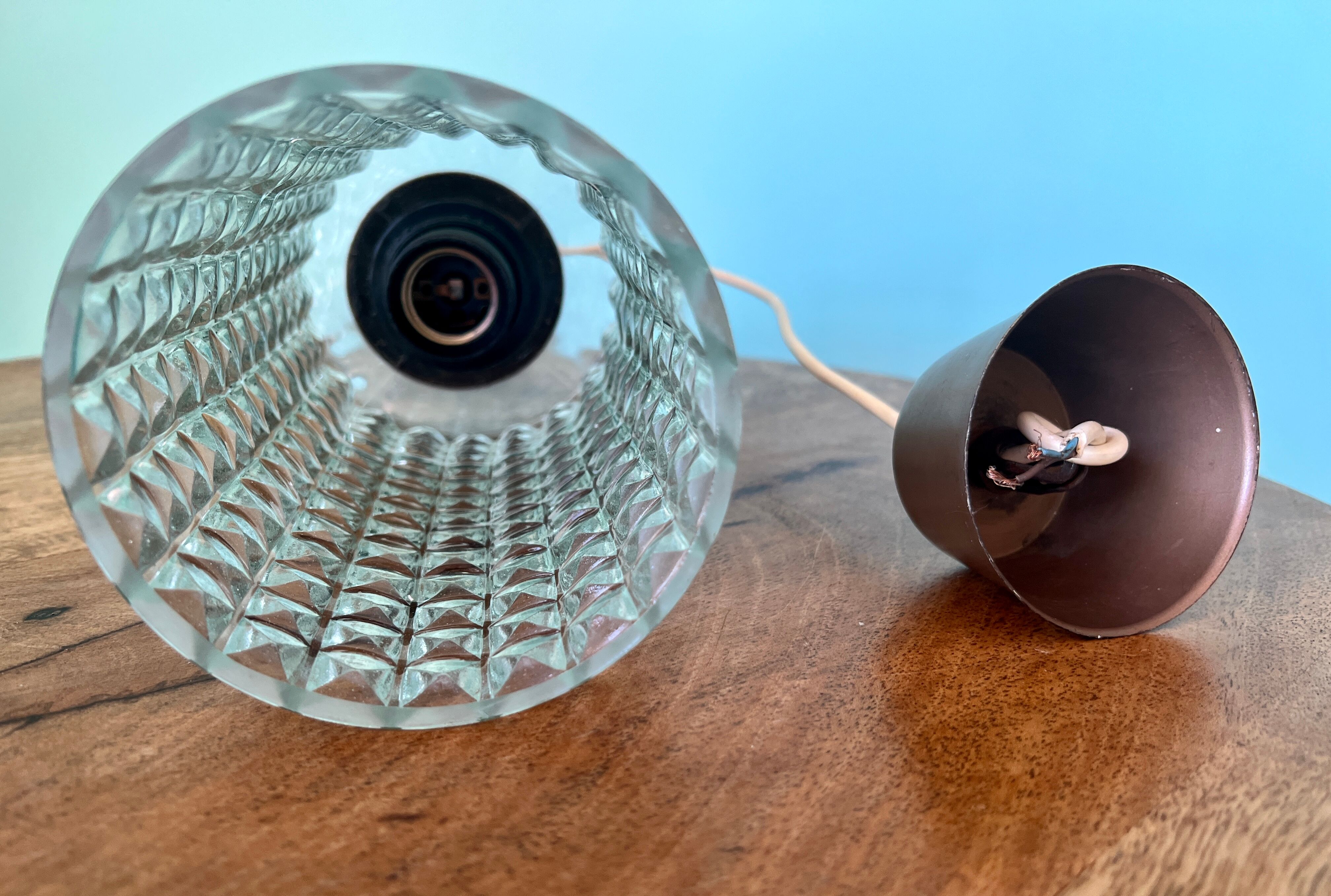 Vintage ceiling lamp / Mid century lamp from 1960s / ceiling pendant shade lamp