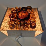 Applique murale MCM en verre brun art