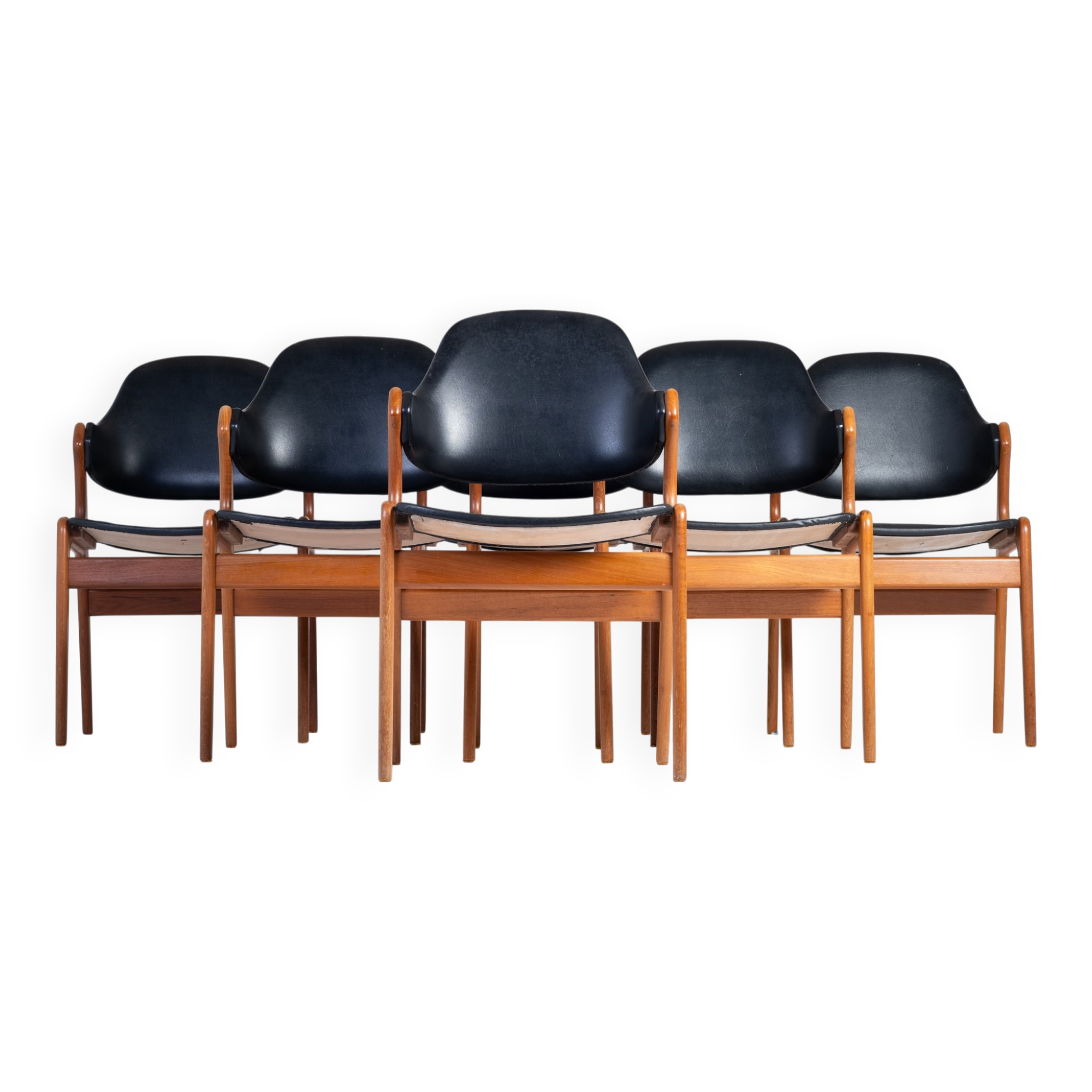 Teak Dining Chairs by Ejvind A. Johansson for Gern Møbelfabrik, Denmark, 1960s, Set of 6