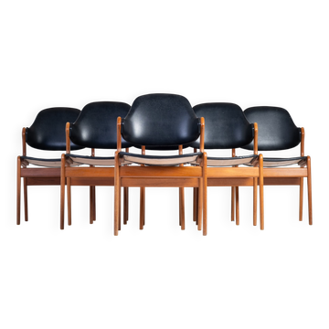 Teak Dining Chairs by Ejvind A. Johansson for Gern Møbelfabrik, Denmark, 1960s, Set of 6