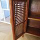 Retro-modernist - Sideboard-bookcase-2 doors-wood-rattan-cane-1960s