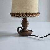 1950s turned wood table lamp