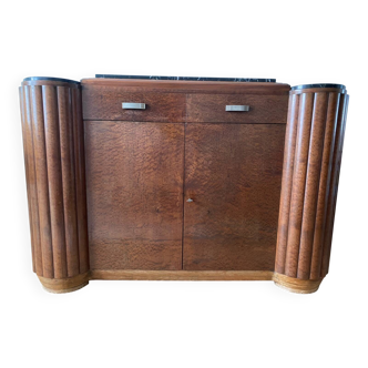 Art Deco walnut burl sideboard