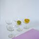 Set of 5 molded glass champagne glasses 1950