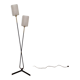 Vintage floor lamp in metal and brass and glass 1950