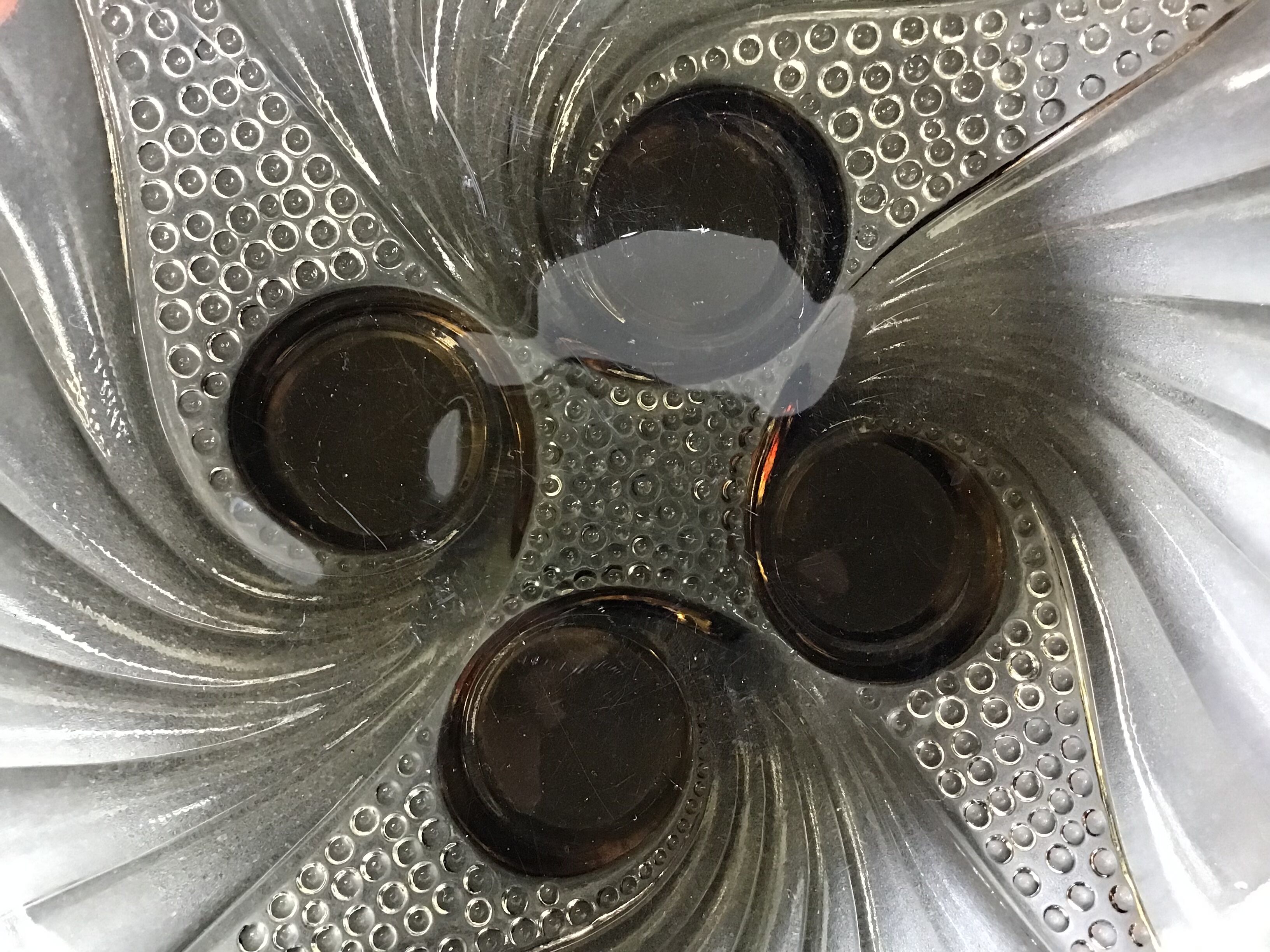 Cup, Art Deco salad bowl in smoked brown glass