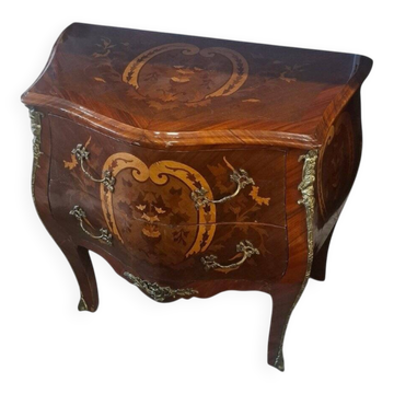 Louis XV style commode in marquetry.