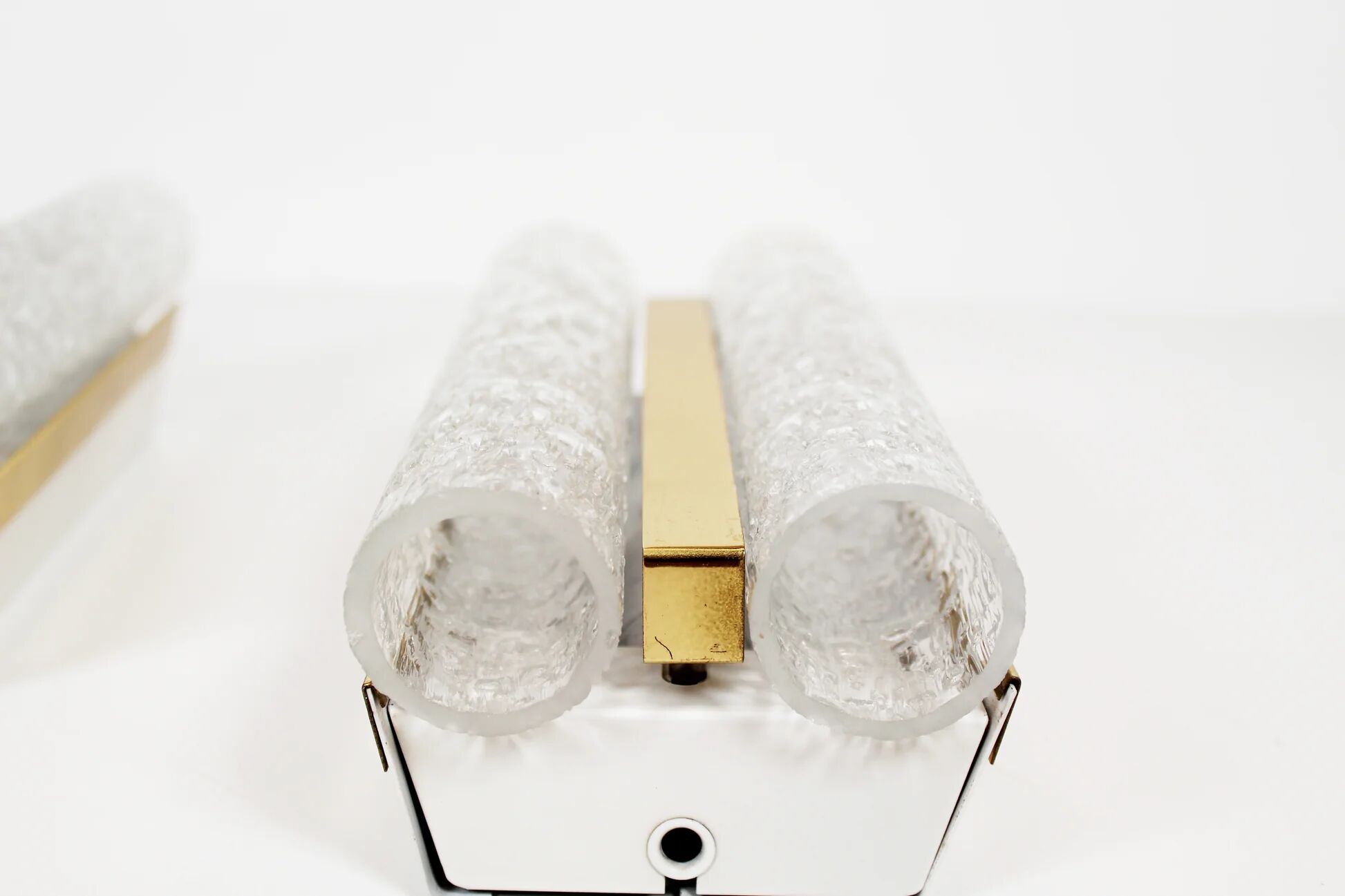Pair of wall lamps in brass and glass by Doria Leuchten