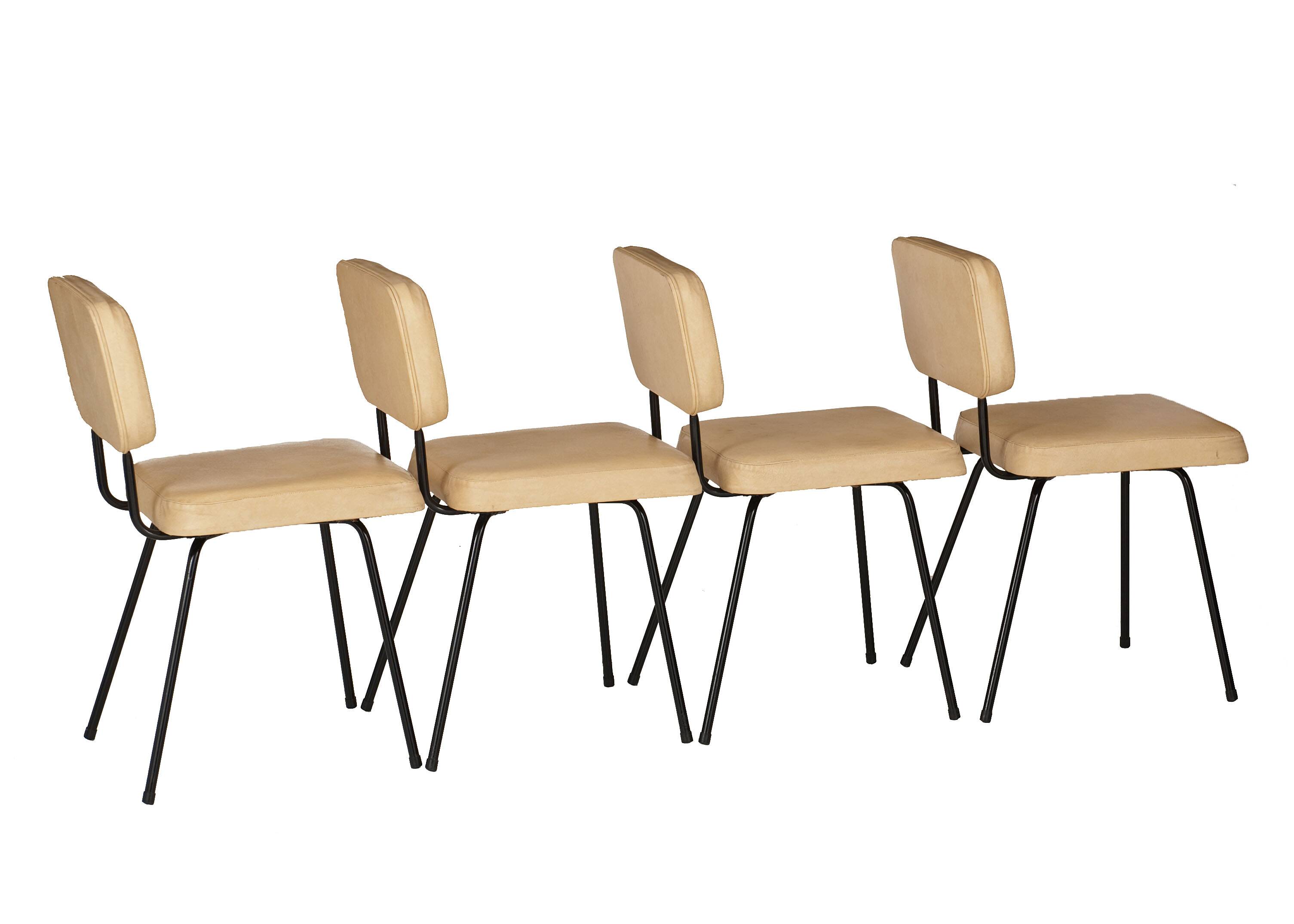 Set of 4 chairs by André Simard, Airborne, 1950