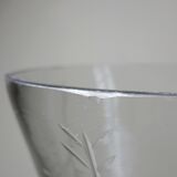 Very large engraved blown glass vase vintage 2000s antique style.